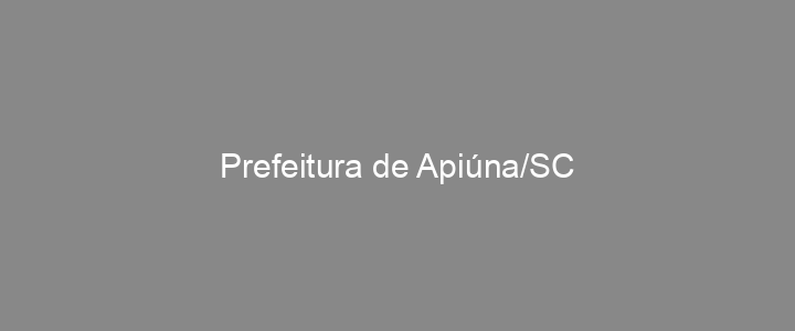 Provas Anteriores Prefeitura de Apiúna/SC